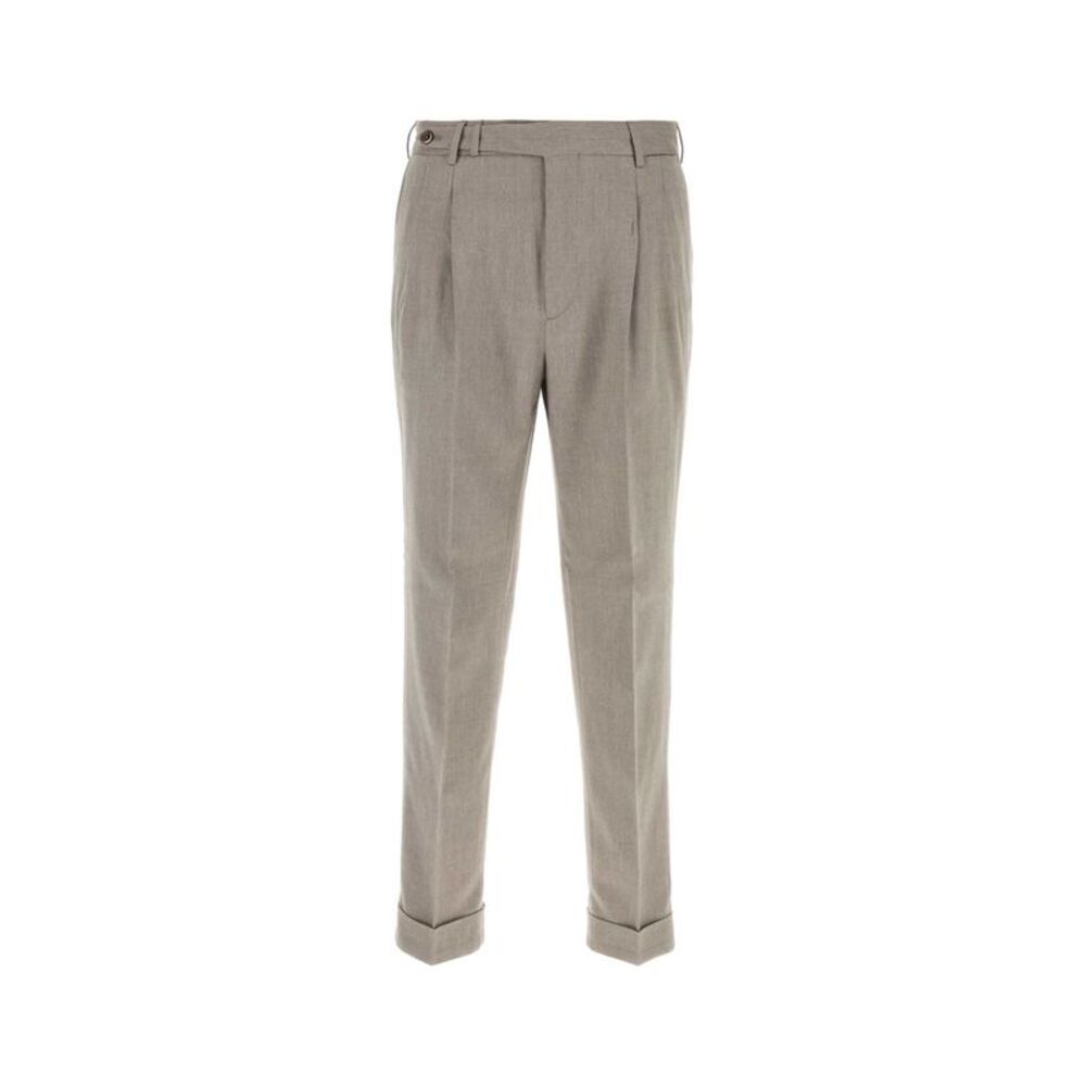 Pt Torino Men Dove Grey Cotton Blend Pant